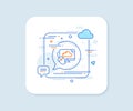 Cloud computing line icon. Internet data storage sign. Vector Royalty Free Stock Photo