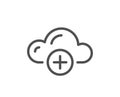 Cloud computing line icon. Internet data storage sign. Vector Royalty Free Stock Photo