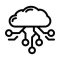 cloud computing line icon vector illustration Royalty Free Stock Photo