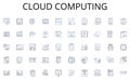 Cloud computing line icons collection. eCommerce, Marketing, Website, Revenue, Digital, Earnings, Internet vector and Royalty Free Stock Photo