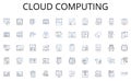 Cloud computing line icons collection. eCommerce, Marketing, Website, Revenue, Digital, Earnings, Internet vector and