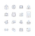 Cloud computing line icons collection. Scalability, Virtualization, Automation, Security, Agility, Integration Royalty Free Stock Photo