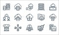 cloud computing line icons. linear set. quality vector line set such as save file, cloud computing, cloud banking, computing, Royalty Free Stock Photo
