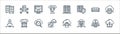 cloud computing line icons. linear set. quality vector line set such as cloud upload, local network, saas, cloud lock, server