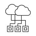 Cloud computing Line Vector icon which can easily modify or edit Royalty Free Stock Photo