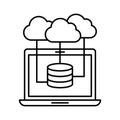 Cloud computing Line Vector icon which can easily modify or edit Royalty Free Stock Photo