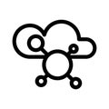 Cloud computing  line Vector icon which can easily modify or edit Royalty Free Stock Photo