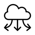 Cloud computing  line Vector icon which can easily modify or edit Royalty Free Stock Photo