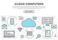 Cloud computing linear style infographics