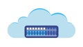 Cloud Computing with Loading Bar Vector Icon for Data Progress, vector design Generative AI Royalty Free Stock Photo