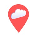 Cloud computing location map pin pointer icon. Element of map point for mobile concept and web apps. Icon for website design and a Royalty Free Stock Photo