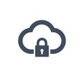 Cloud computing lock icon isolated on clean background. Cloud protection icon. Cloud security concept. Flat design. Vector Illustr Royalty Free Stock Photo