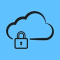 Cloud computing lock icon. Vector illustration. PS 10. Royalty Free Stock Photo