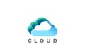 Cloud computing Logo design vector template. Data Storage network technology Logotype icon Royalty Free Stock Photo