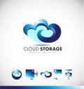 Cloud computing logo icon design Royalty Free Stock Photo
