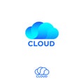 Cloud computing logo. Cloud storage logo. Chat or network icon. Royalty Free Stock Photo