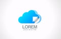 Cloud computing logo. Transferring data icon.