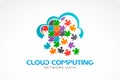 Cloud Computing Logo. Vector Illustration