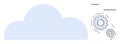 Cloud computing with mechanical gears symbolizing automation and system integration Royalty Free Stock Photo