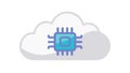Cloud Computing Microchip Technology Network Icon, vector design Generative AI Royalty Free Stock Photo