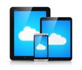 Cloud computing on mobile devices Royalty Free Stock Photo