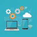 Cloud Computing and Mobile Technology Royalty Free Stock Photo