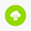 Cloud, Computing, Money, Dollar white glyph icon