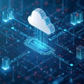 Cloud Computing Network: Abstract Server and Nodes Royalty Free Stock Photo