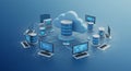 Cloud Computing Network with Computer Devices Data Flow Concept Royalty Free Stock Photo