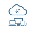 Cloud computing Network Connected all Devices. Flat design.