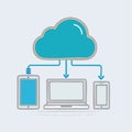 Cloud Computing Network Connecting Devices (1 Royalty Free Stock Photo