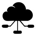 Cloud computing network connection icon silhouette Royalty Free Stock Photo