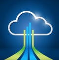Cloud computing network connections illustration Royalty Free Stock Photo