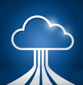 Cloud computing network connections illustration Royalty Free Stock Photo
