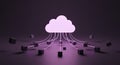 Cloud computing network data connection storage technology digital transformation concept render Royalty Free Stock Photo