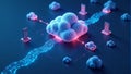 Cloud Computing Network Data Flow Royalty Free Stock Photo