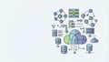 Cloud Computing Network and Data Storage Technology Diagram Royalty Free Stock Photo