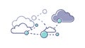 Cloud Computing Network with Data Transfer Icons vector design Generative AI Royalty Free Stock Photo