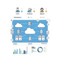 Cloud Computing Network Diagram Infographic Royalty Free Stock Photo