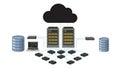 Cloud computing network diagram isolated on white background Royalty Free Stock Photo