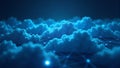 Cloud Computing Network With Glowing Points Royalty Free Stock Photo
