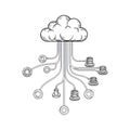 Cloud computing network Royalty Free Stock Photo