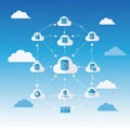 Cloud computing network infrastructure Royalty Free Stock Photo
