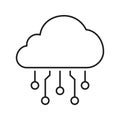 Cloud Computing Network Line Icon. Digital Data Storage And Connectivity Outline Symbol. Cloud Technology And Internet Royalty Free Stock Photo