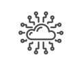 Cloud computing network line icon. Internet data storage sign. Vector Royalty Free Stock Photo