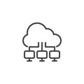 Cloud Computing Network line icon Royalty Free Stock Photo