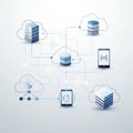 Cloud Computing Network With Mobile Devices and Data Storage Royalty Free Stock Photo