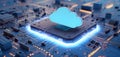 Cloud computing and network security concept, 3d rendering,conceptual image Royalty Free Stock Photo