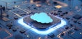 Cloud computing and network security concept, 3d rendering,conceptual image Royalty Free Stock Photo