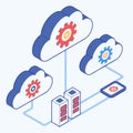 Cloud Computing Network with Server and Data Storage Illustration Royalty Free Stock Photo